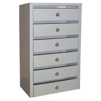 Ящик почтовый многосекционный, 6 секций, серый, «Старый Век»