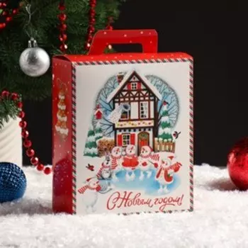 Подарочная коробка "Акварельная зима", 15,5 х 7 х 19 см