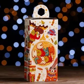 Подарочная коробка "Арабески", белый, 10 х 6 х 21 см