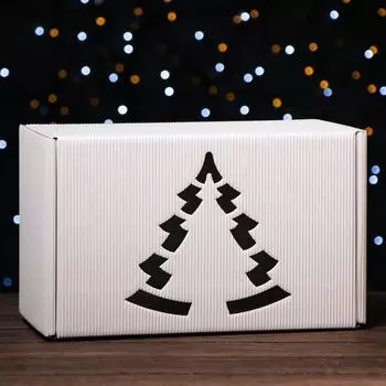 Подарочная коробка №25, белая, сборная, 33.221.317.3 см