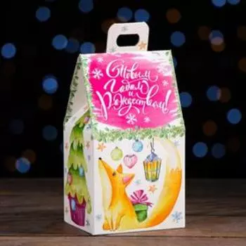 Подарочная новогодняя коробка «Домик зверят», 9.1715.7 см