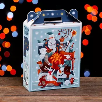 Подарочная коробка "Фантазия" в зеленом 16,8 х 7 х 25 см