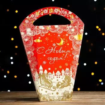 Подарочная коробка "Город Сказка" 10 х 10 х 27 см