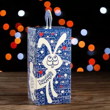 Подарочная новогодняя коробка «Кот и заяц», для конфет, 9.59.519.7 см