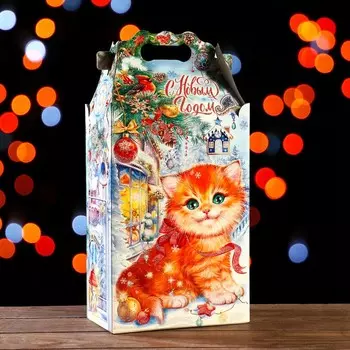 Подарочная коробка "Котики", 20,5 х 12,5 х 41 см