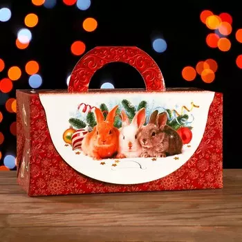 Подарочная коробка "Кролики", 16,5 х 33 х 16,5 см