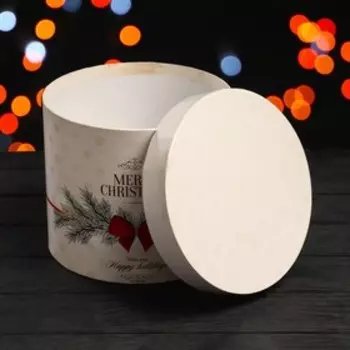 Подарочная коробка круглая "Merry Christmas", 20 х 18 см