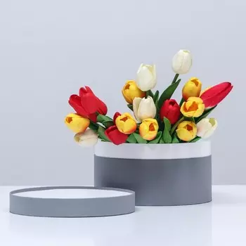 Подарочная коробка круглая «Серая», 21 × 11 см