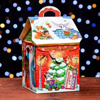 Подарочная новогодняя коробка «Мишкины сны» , домик для сладких подарков, 121219 см