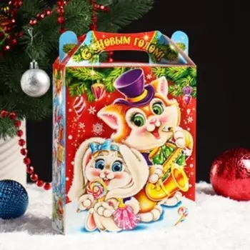 Подарочная коробка "Музыка нового года", 17 х 6,8 х 20,8 см