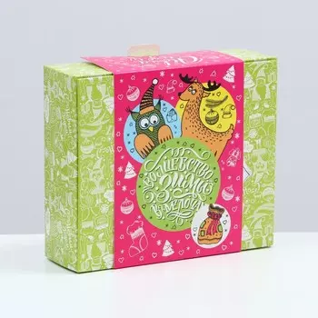 Подарочная коробка "Новогоднее попурри", 18,5 х 16 х 5,8 см