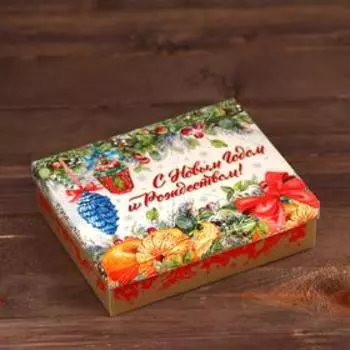 Подарочная коробка «Новогодний букет», 23.56.518.7 см