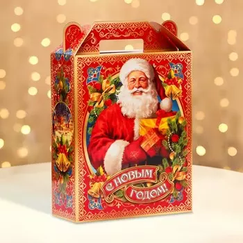 Подарочная коробка новогодняя Холидей, для сладких подарков, 17725.5 см