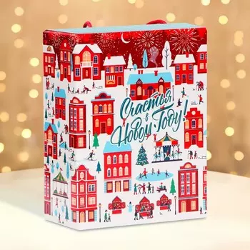 Подарочная коробка новогодняя Лунапарк 16.57.521 см