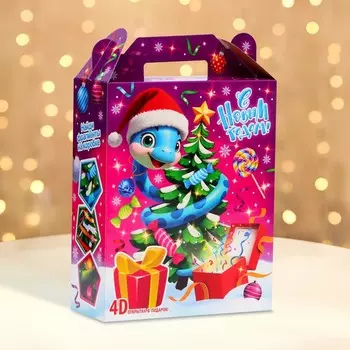 Подарочная коробка новогодняя Серпантинки 17 х 7 х 25,5 см