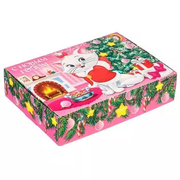 Коробка подарочная «С Новым годом», 21 х 15 х 5 см, Коты аристократы