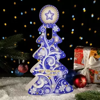 Подарочная коробка под бутылку "Елка", 45 х 23 х 9 см