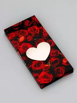 Подарочная коробка под плитку шоколада, с окном, «Сердце», 17.181.4 см