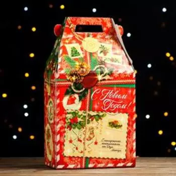 Подарочная коробка "ПраймБокс" красный, 15 х 8,5 х 28 см