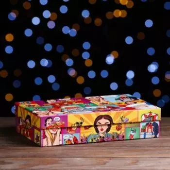 Подарочная коробка "Рop-art новогодний 1", 26 х 16 х 6 см