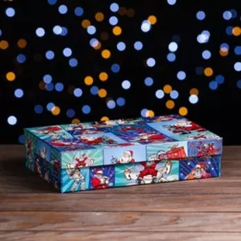 Подарочная коробка "Рop-art новогодний 2", 26 х 16 х 6 см