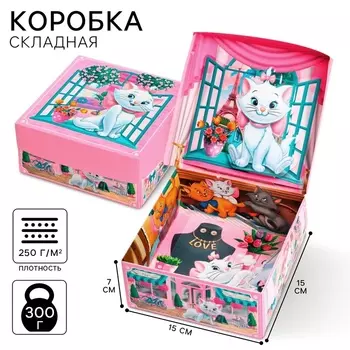 Подарочная коробка с 3Д, Коты-аристократы, 15157 см