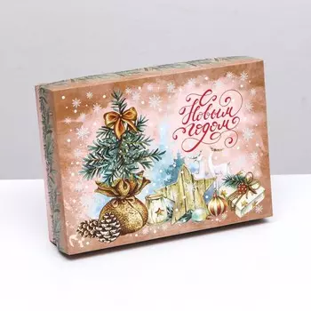 Подарочная коробка сборная «Мешочек с елкой», 21155.7 см