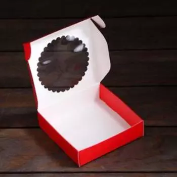 Подарочная коробка сборная с окном "Новогодняя абстракция", 11,5 х 11,5 х 3 см