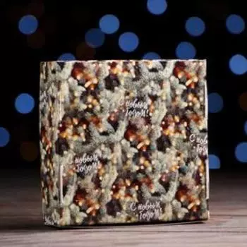 Подарочная коробка сборная с окном "Счастливого Рождества", 11,5 х 11,5 х 3 см