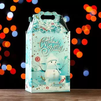 Подарочная коробка "Серебряный олень", 20,5 х 12,5 х 41 см