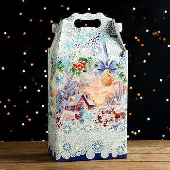 Подарочная коробка "Снежные кружева", 20,3 х 12,3 х 41 см, набор 3 шт.