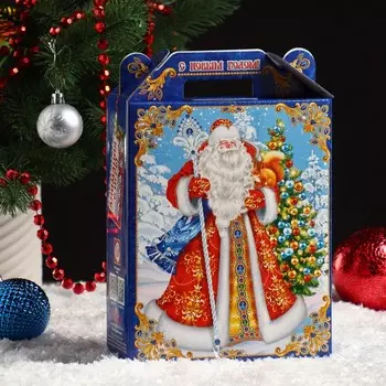 Подарочная коробка "Снежный праздник" 16,8 х 6,8 х 21 см