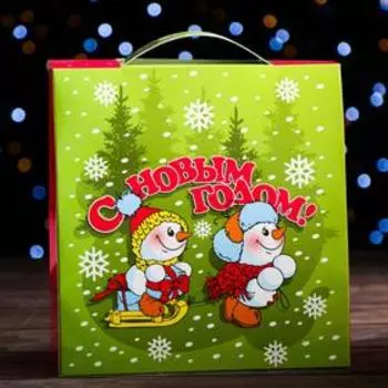 Подарочная коробка «Сумка со снеговиками», 21.422.59.3 см