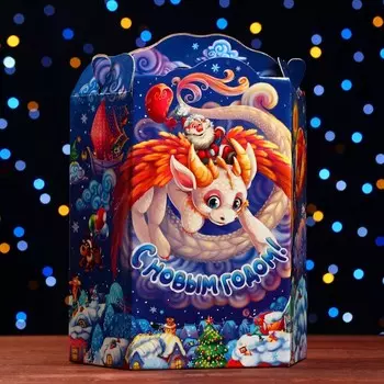 Подарочная новогодняя коробка «Трапеция с драконом» 251133 см