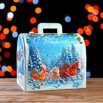 Подарочная новогодняя коробка «Тройка мчится», для сладких подарков, 282025 см