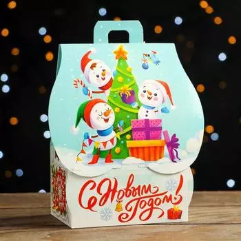 Подарочная коробка "Веселье" домик с анимацией, 12 х 8,5 х 17,5 см,