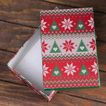 Подарочная коробка "Вязаный", 23,5 х 15,5 х 10 см