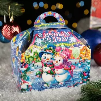 Новый год. Подарочная коробка "Зимняя Фантазия", 18,5 x 12,5 x 19см.