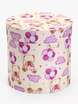 Подарочная шляпная коробка, Мишка, 2020 см