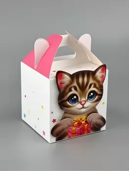 Подарочная коробка, упаковка «Котик» 101010 см
