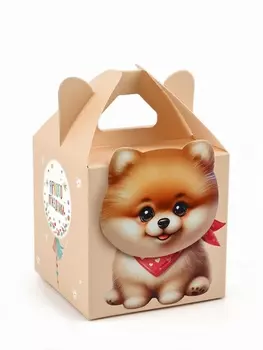 Подарочная коробка, упаковка «Милый шпиц» 101010 см