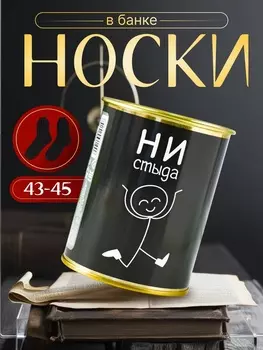 Подарочные носки в банке «Ни стыда, ни совести», (внутри носки мужские, цвет чёрный)