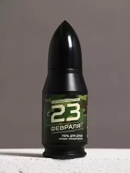 Подарочный набор «23 февраля», гель для душа и мочалка для тела, аромат пряный виски, 200 мл, Чистое счастье