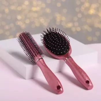 Подарочный набор «Цветочки», 2 предмета: массажная расчёска, брашинг, рисунок МИКС