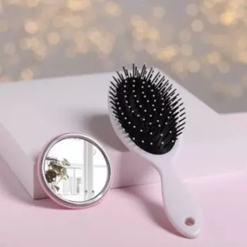 Подарочный набор «Цветочки», 2 предмета: зеркало, массажная расчёска