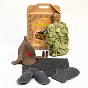 Набор для бани подарочный "Настоящему банщику. Буденовка" (8 в 1)