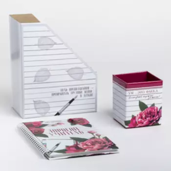 Подарочный набор «Дорогой учитель»: ежедневник А5, 80 листов и органайзеры для бумаг и ручек