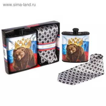 Подарочный набор: галстук и фляга "На страже закона"