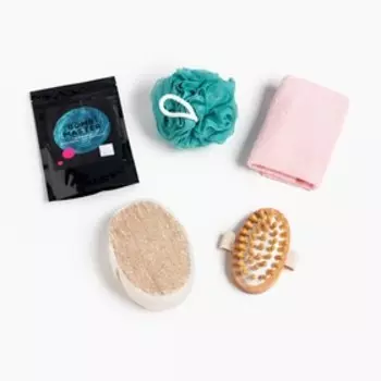 Подарочный набор «Этель» Drama queen, полотенце 3060 см, мочалка, массажёр