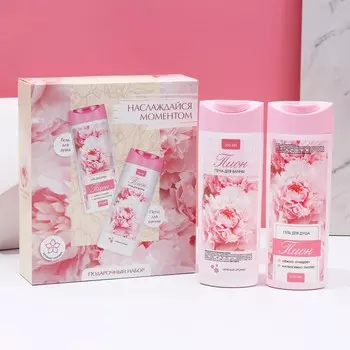 Подарочный набор косметики «Наслаждайся моментом», гель для душа 250 мл и пена для ванны 250 мл, ЧИСТОЕ СЧАСТЬЕ